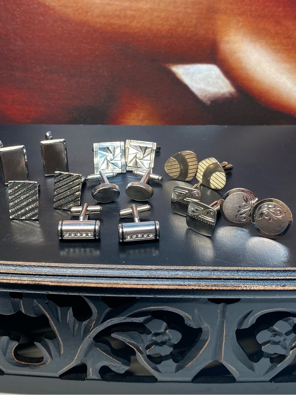 CUFFLINKS Silver Tone Vintage 1960’s 
Lot of 8